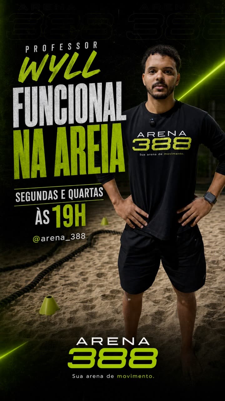 Quadra de areia com cordas e cones de treino funcional